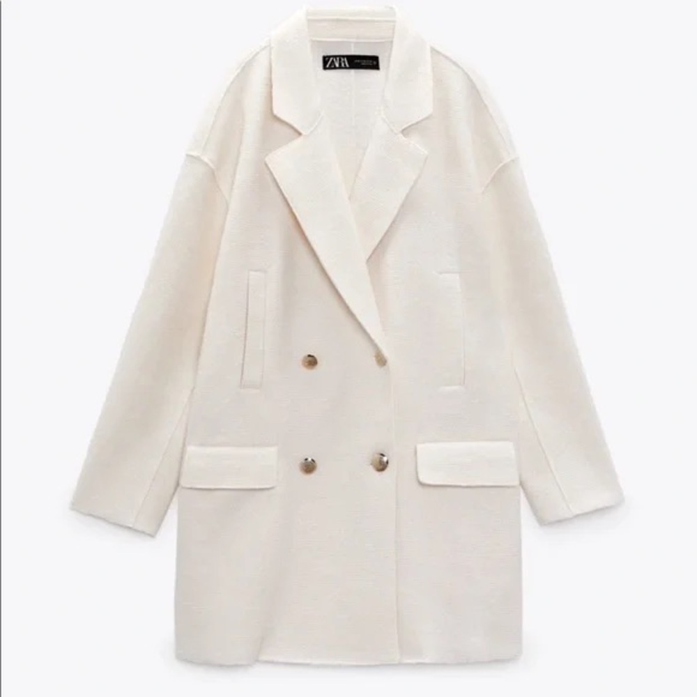 Zara Cream Blazer Timeless Tailored Elegance